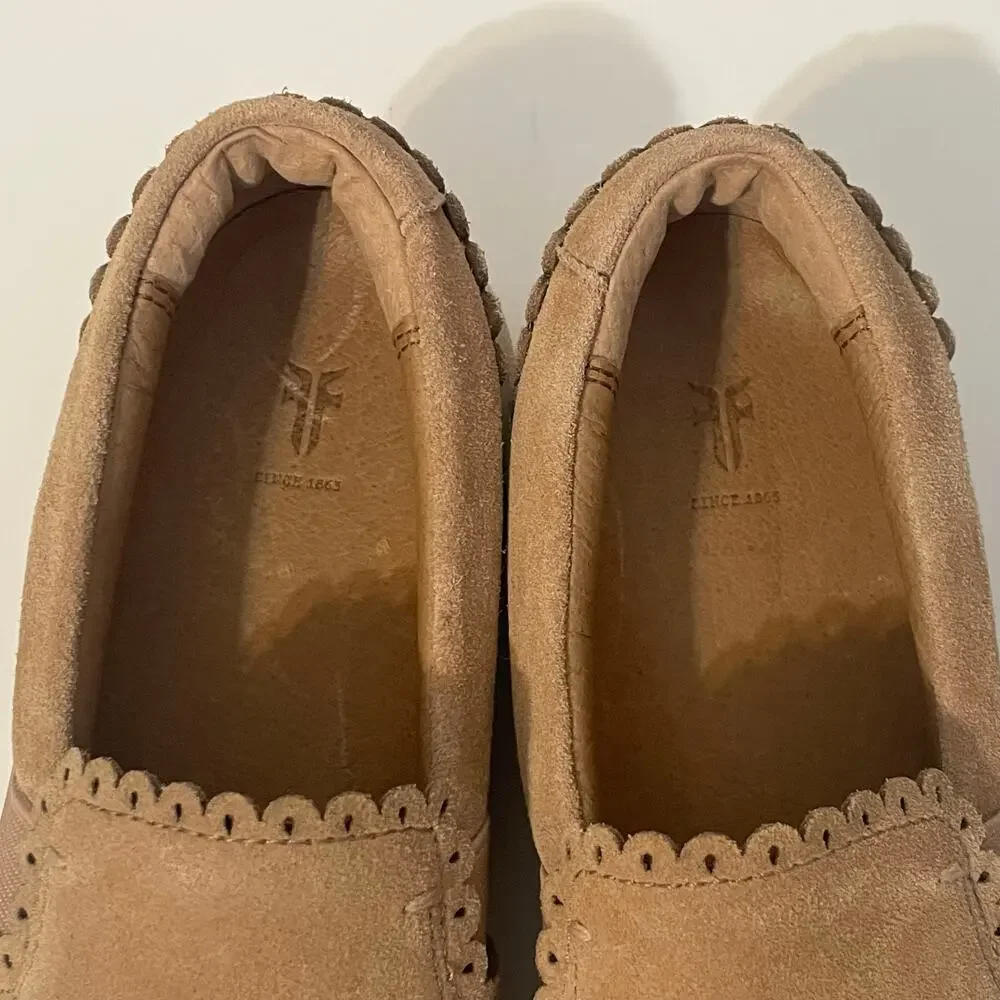 Frye Women’s Ivy Scallop Suede Slip On Sneakers Pale Blush Size 6.5
